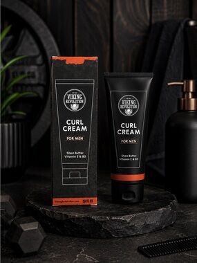 Revolution Curl Cream for Men - Black & Orange Accents